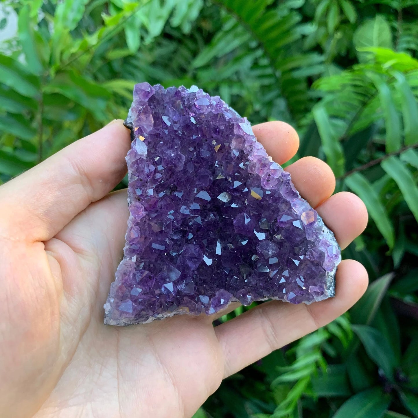 Aerial view of Amethyst specimen, to support Stress Relief and Sleep, sourced from Rio Grande do Sul, Brazil.