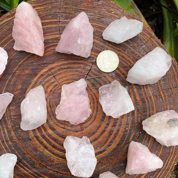 Rose Quartz raw crystal from Madagascar with Pink color, polished finish for mindful calm