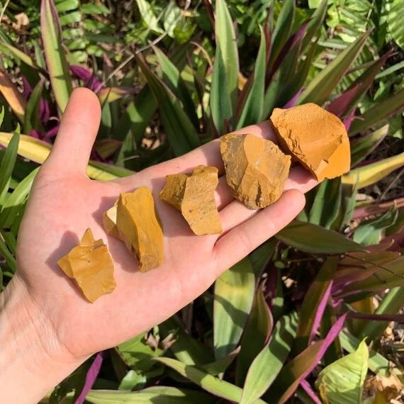 Full profile of Grade AA Yellow Jasper raw ready to ship from Beyond Bohemian