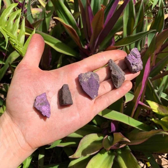 Full profile of Grade A Purpurite raw ready to ship from Beyond Bohemian