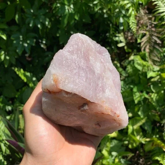 Bird's-eye view of Grade AA Rose Quartz specimen, drawn on for Love.