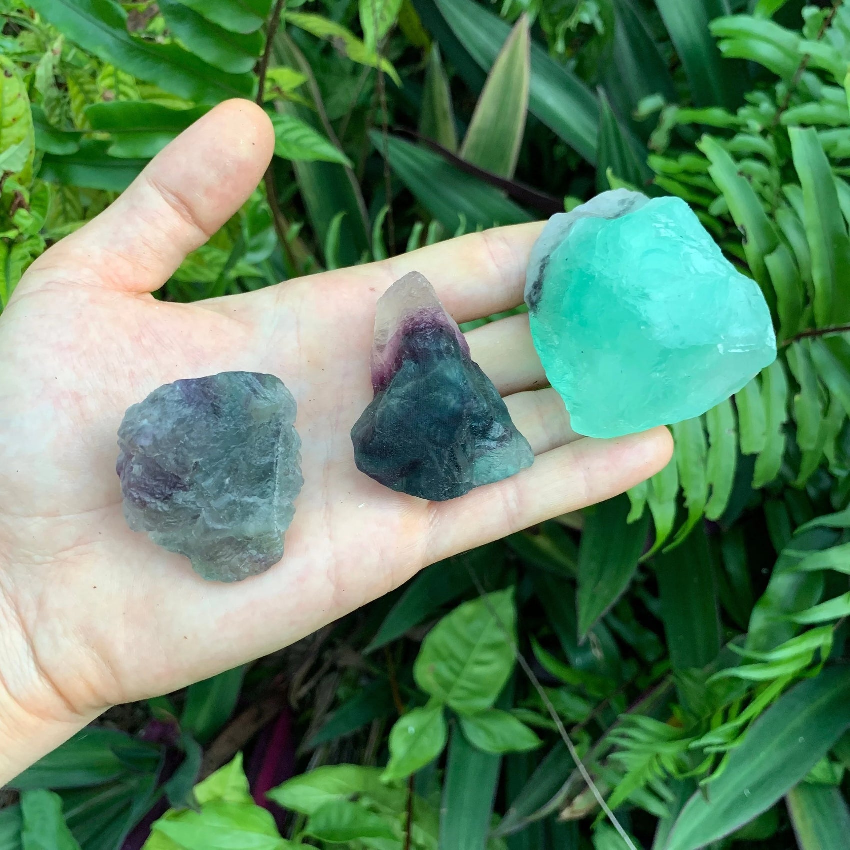 Base detail of Grade AA Fluorite raw