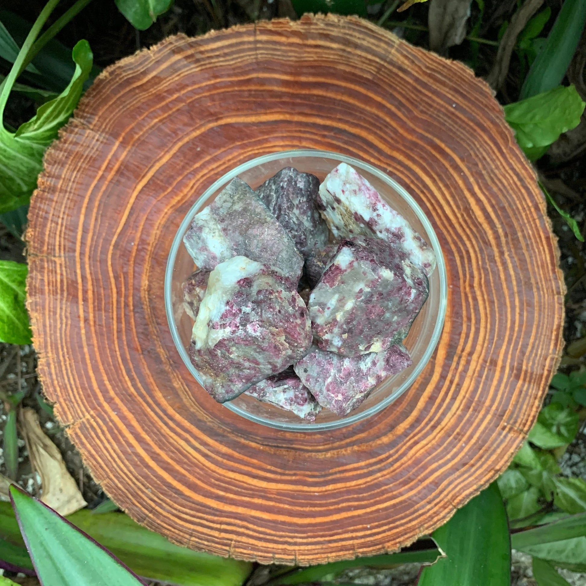 Color detail of Pink Tourmaline raw stone, Madagascar-sourced, showing tight grain.