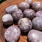 Full profile of Grade AA Lepidolite tumbled stone ready to ship from Beyond Bohemian