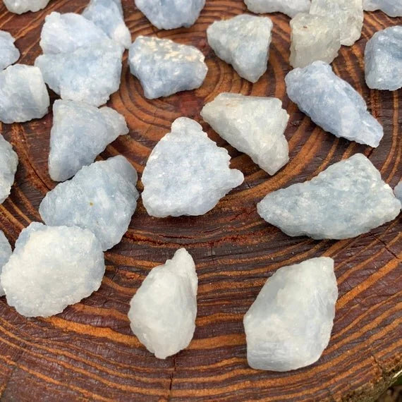 Full profile of Grade A Blue Calcite raw ready to ship from Beyond Bohemian