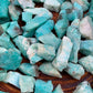 Detail shot of Grade AA Amazonite raw under natural light