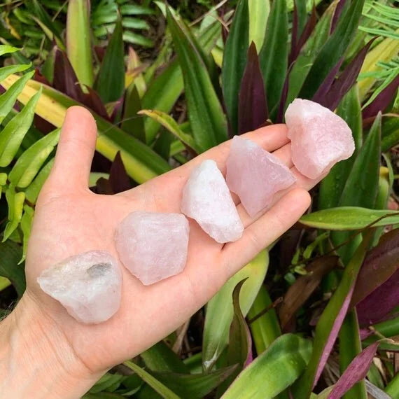 Rose Quartz raw crystals from Madagascar, Pink stones for Emotional Healing