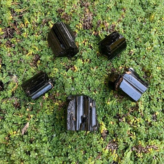 Full profile of Grade AAA Black Tourmaline raw ready to ship from Beyond Bohemian