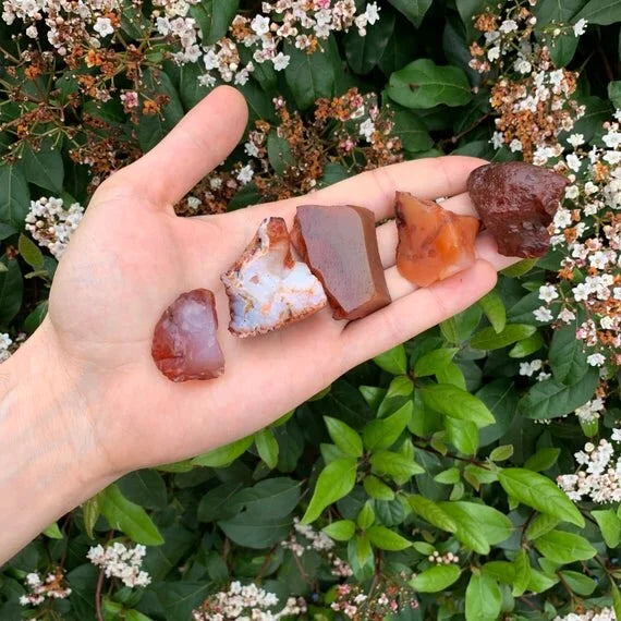 Carnelian raw stone from Madagascar with Orange, Red color, polished finish for mindful calm