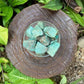 Macro view of Amazonite raw stone, traditionally used for Stress Relief.