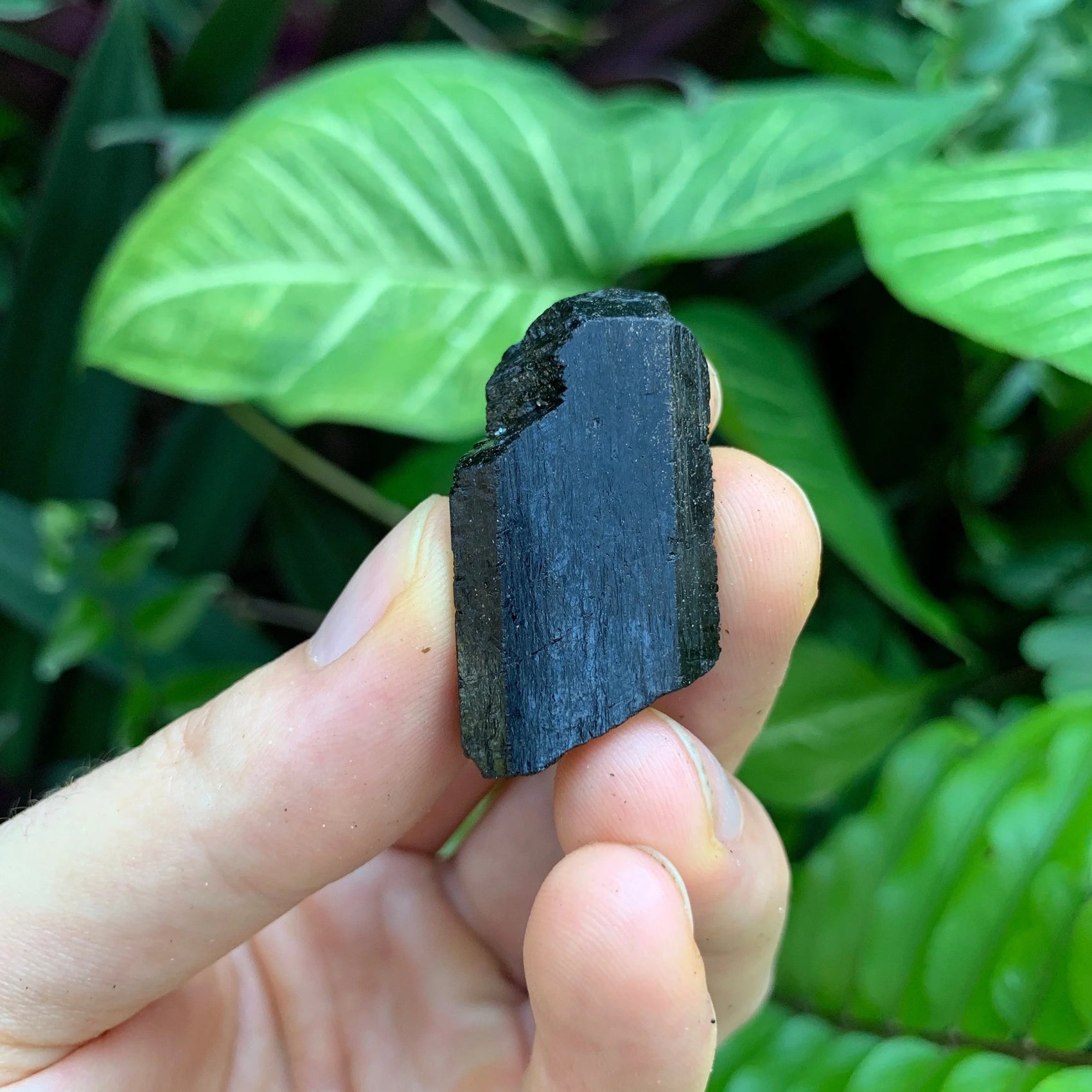 Base detail of Grade AA Black Tourmaline raw