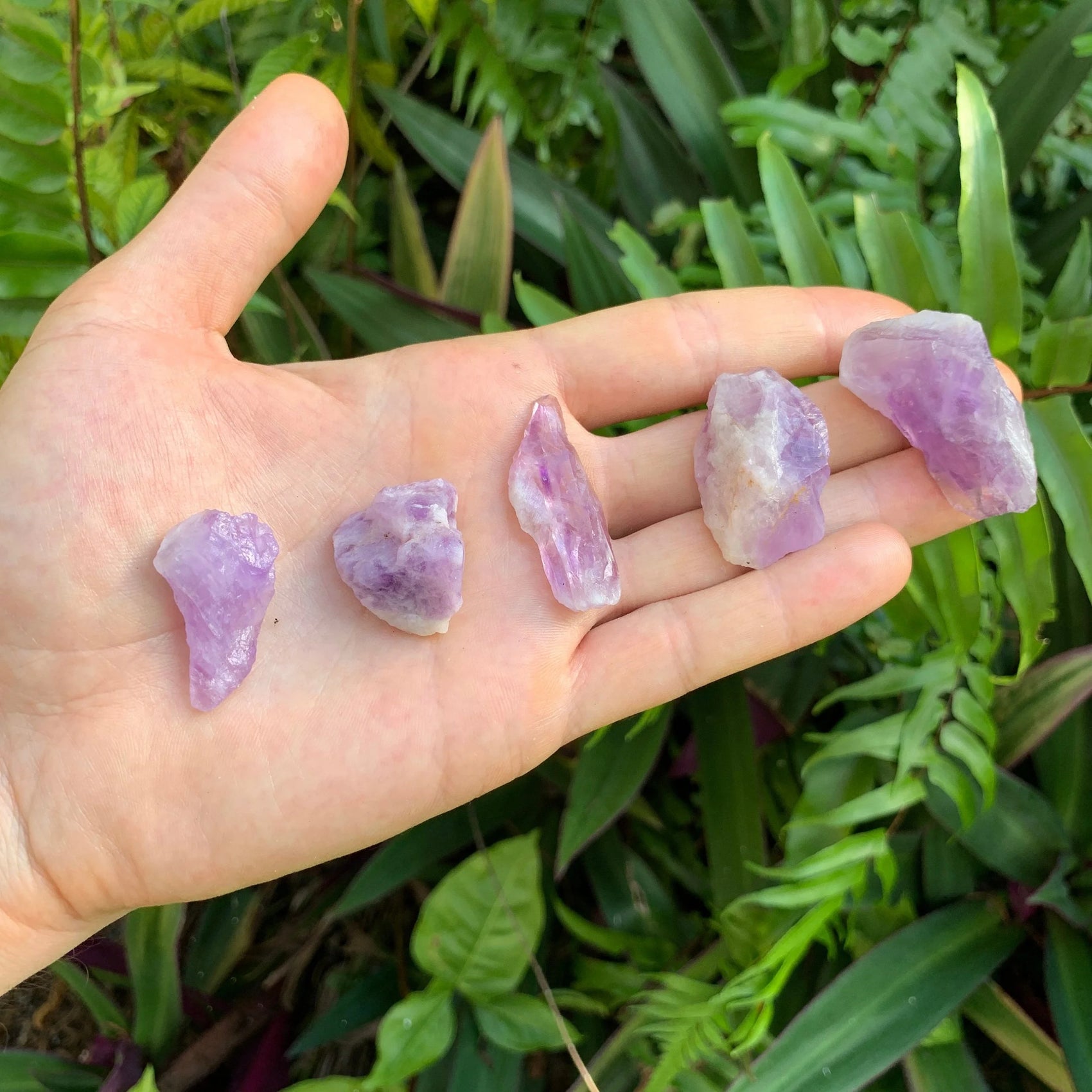 Back view of Grade AA Amethyst raw showing natural surface
