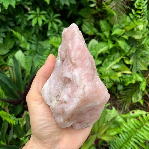 Opposite side of Rose Quartz specimen, showing characteristic patterning, traditionally used for Love and Self Love.