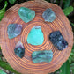 Grain detail of Fluorite raw stone, from China, showing earthy tone.