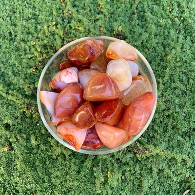 Ethically sourced Grade AA Carnelian tumbled stone from Boeny, Madagascar at Beyond Bohemian