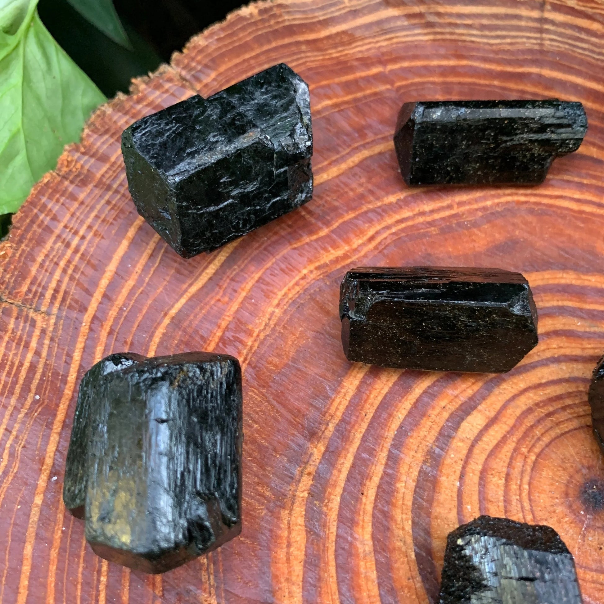 Full profile of Grade AA Black Tourmaline raw ready to ship from Beyond Bohemian