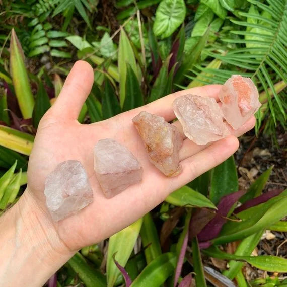 Back view of Grade AA Fire Quartz raw showing natural surface