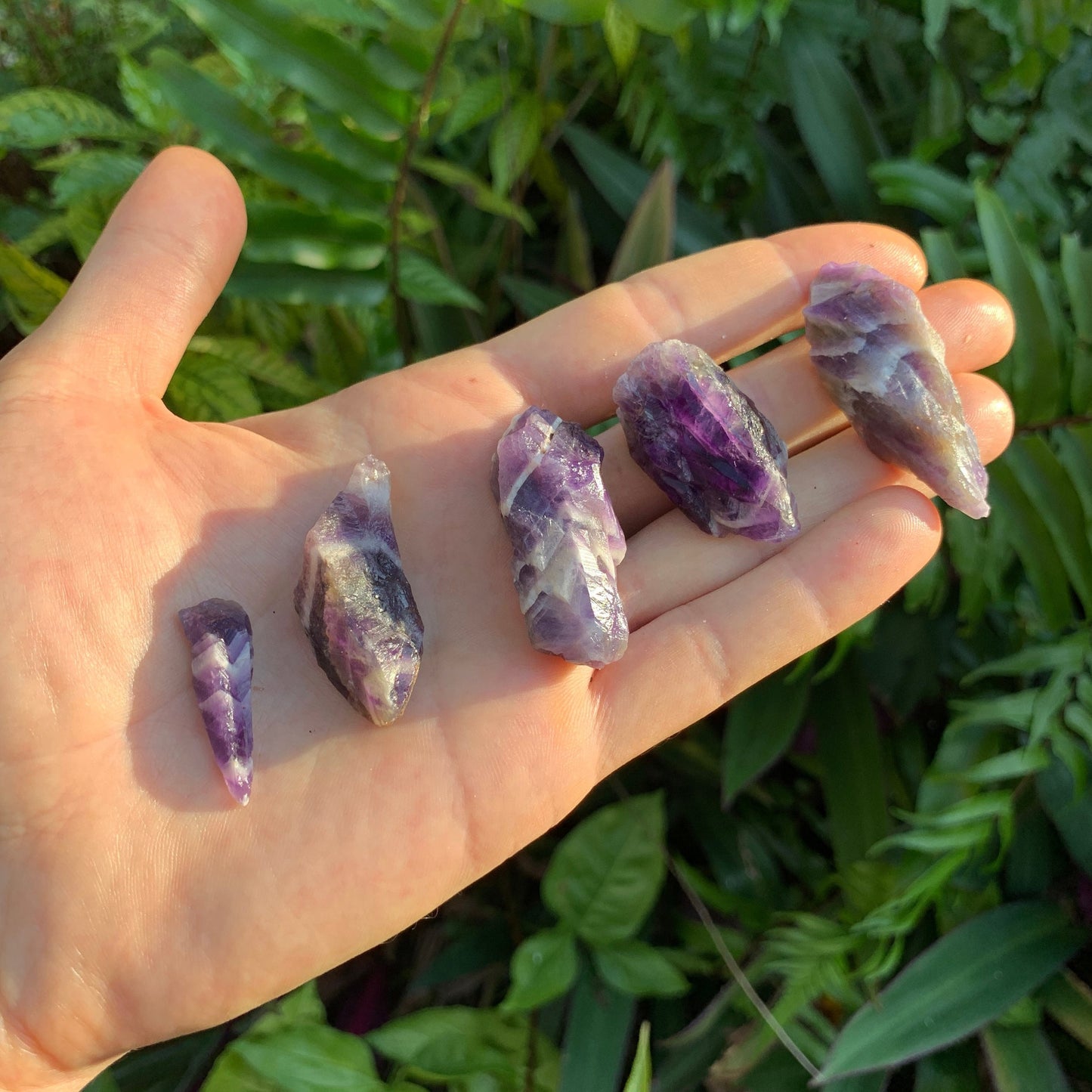 Base detail of Grade AA Chevron Amethyst raw
