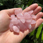 Full profile of Grade AA Rose Quartz tumbled stone ready to ship from Beyond Bohemian