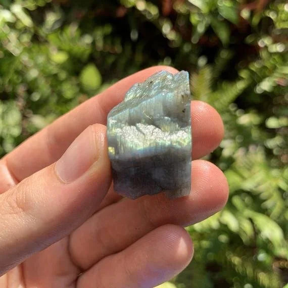 Full profile of Grade AAA Labradorite raw ready to ship from Beyond Bohemian