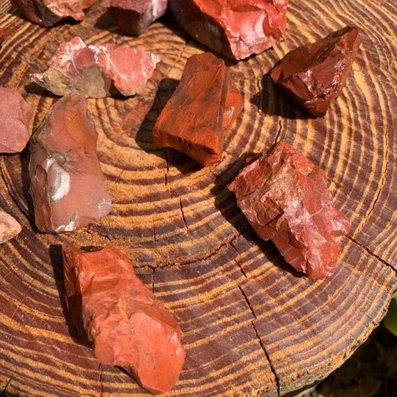 Full profile of Grade AA Red Jasper raw ready to ship from Beyond Bohemian