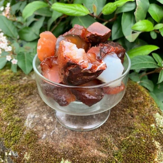 Carnelian raw stone in Orange, Red tones from Madagascar for Confidence and Creativity