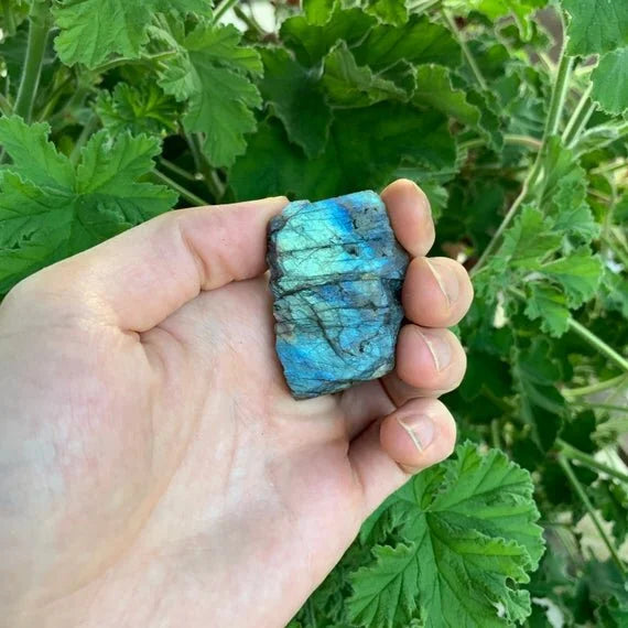 Full profile of Grade AA Labradorite raw ready to ship from Beyond Bohemian