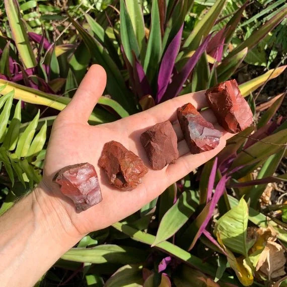 Full profile of Grade AA Red Jasper raw ready to ship from Beyond Bohemian