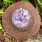 Detail shot of Grade A Amethyst raw under natural light