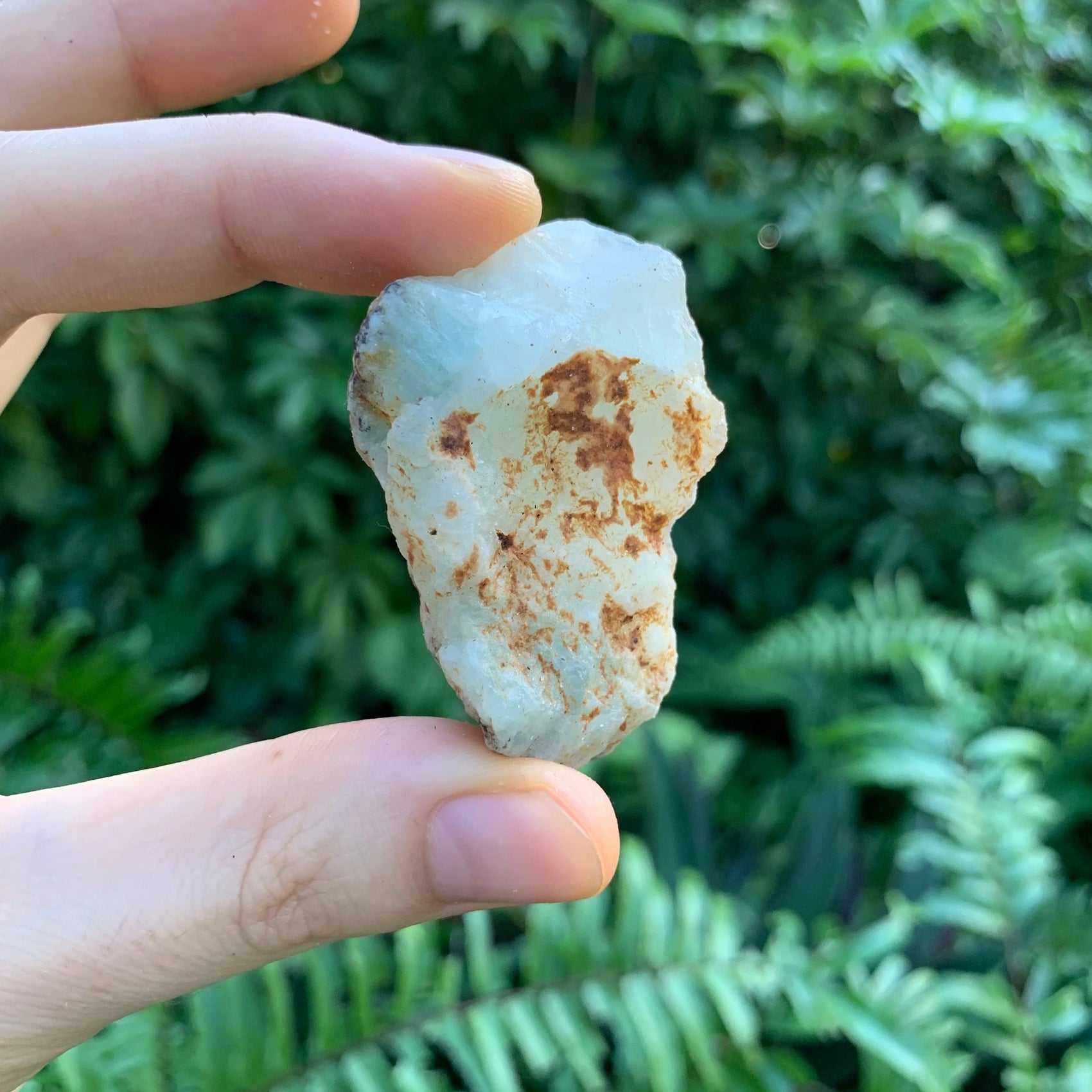 Handheld Prehnite raw stone from Namibia for meditation, Emotional Healing and Manifestation