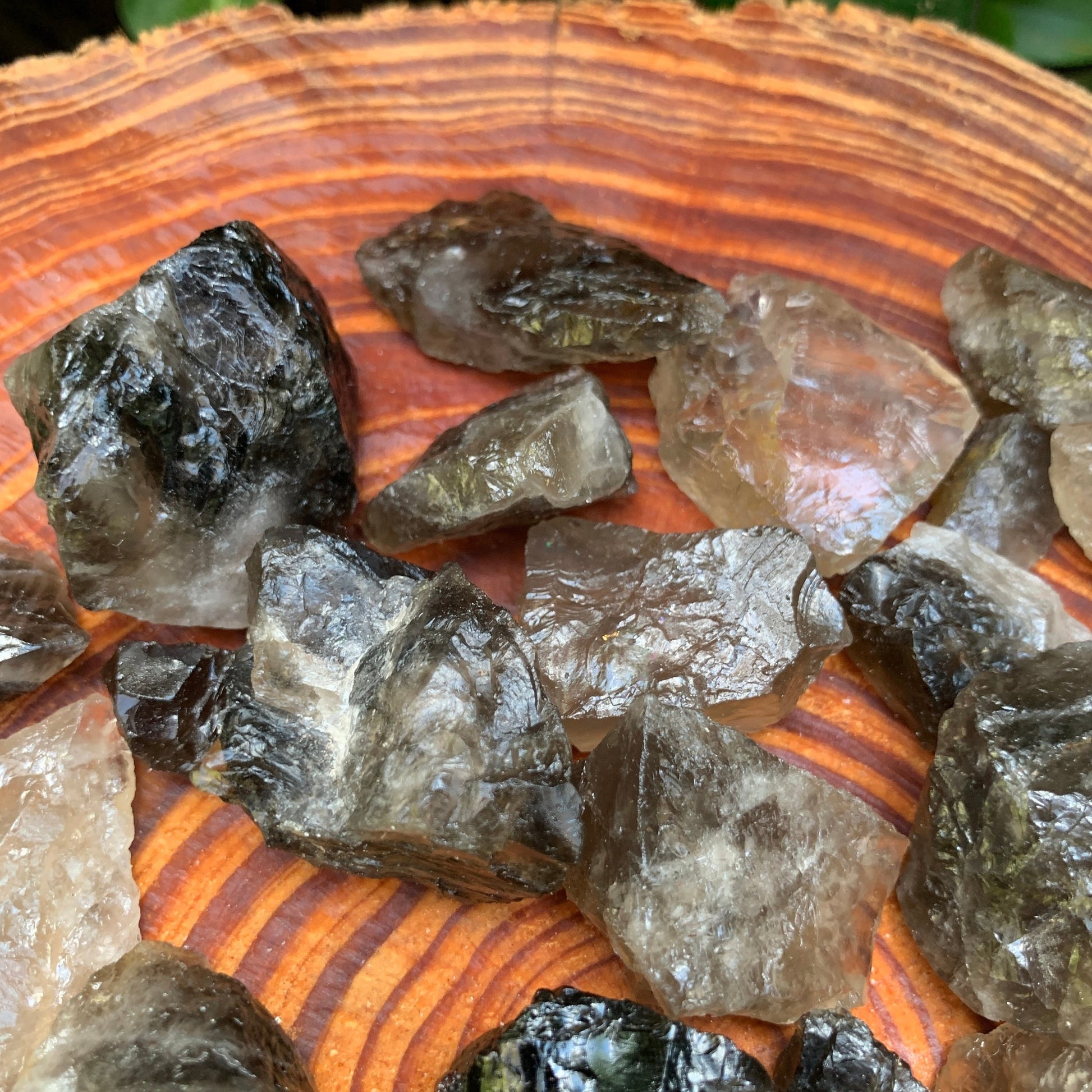Full profile of Grade AA Smoky Quartz raw ready to ship from Beyond Bohemian