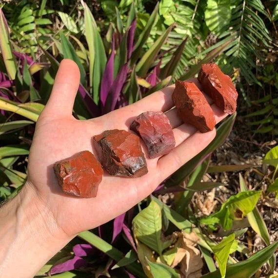 Full profile of Grade AA Red Jasper raw ready to ship from Beyond Bohemian