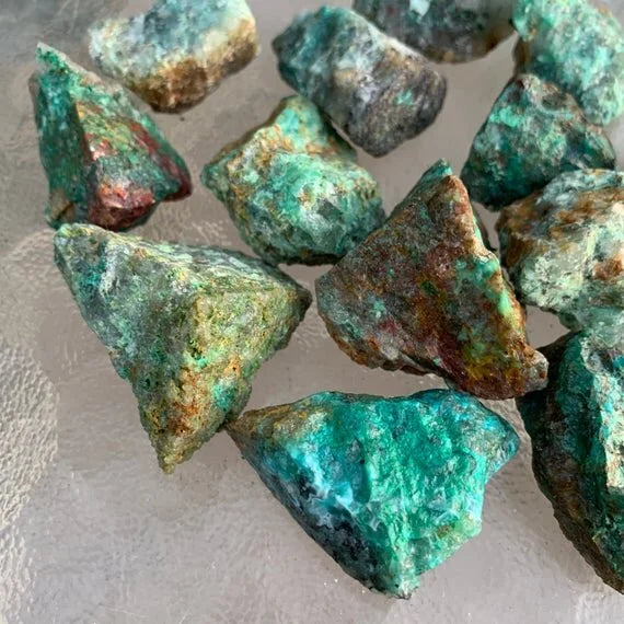 Chrysocolla raw stone from Madagascar with Blue, Green color, polished finish for mindful calm