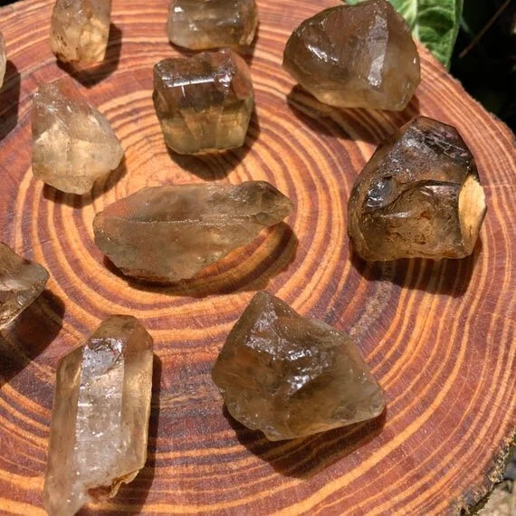 Natural Citrine raw point chunks, Grade AA, pale golden yellow, from Minas Gerais, Brazil