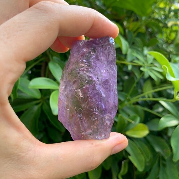 Full profile of Grade AA Ametrine raw ready to ship from Beyond Bohemian