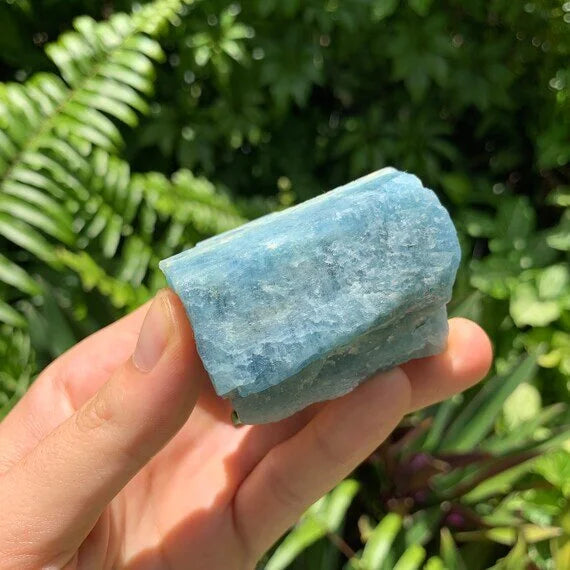 Full profile of Grade AA Aquamarine raw ready to ship from Beyond Bohemian