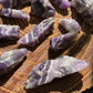 Full profile of Grade AA Chevron Amethyst raw ready to ship from Beyond Bohemian