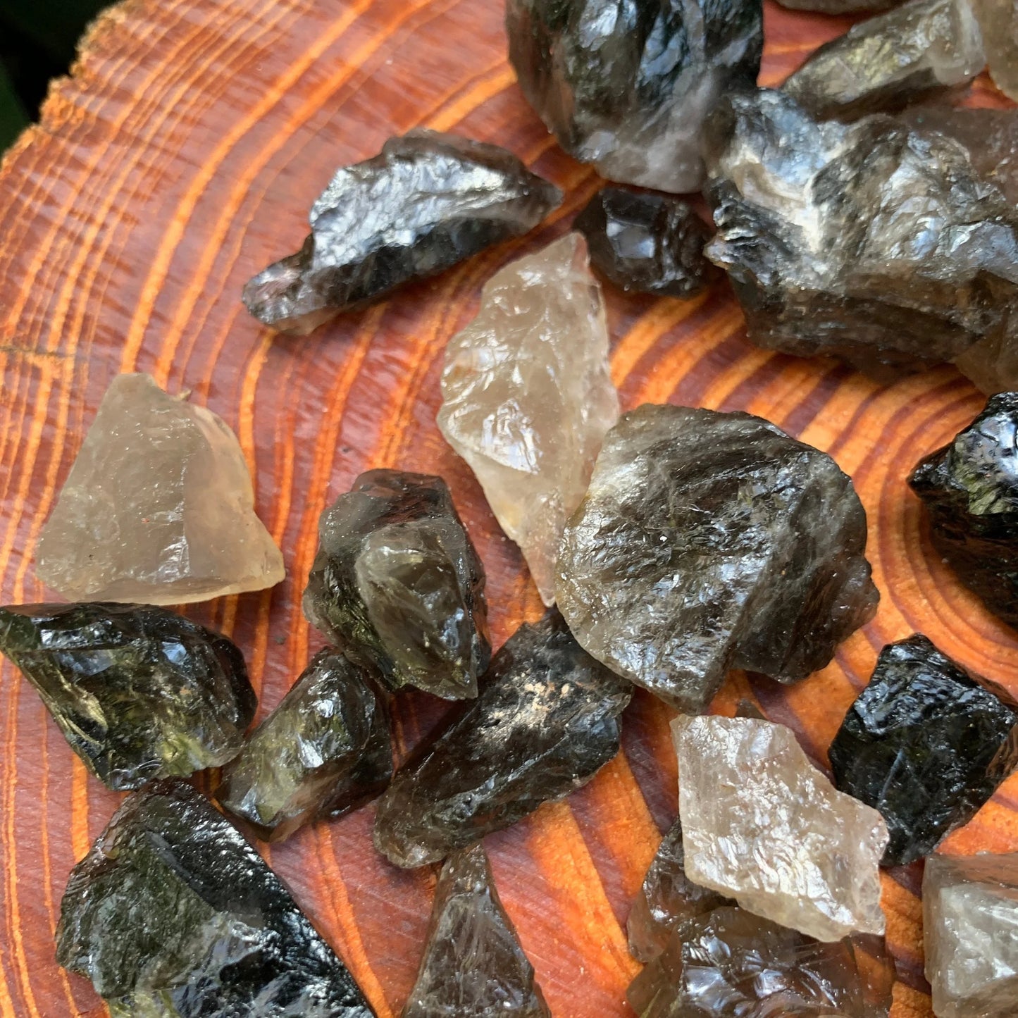 Full profile of Grade AA Smoky Quartz raw ready to ship from Beyond Bohemian