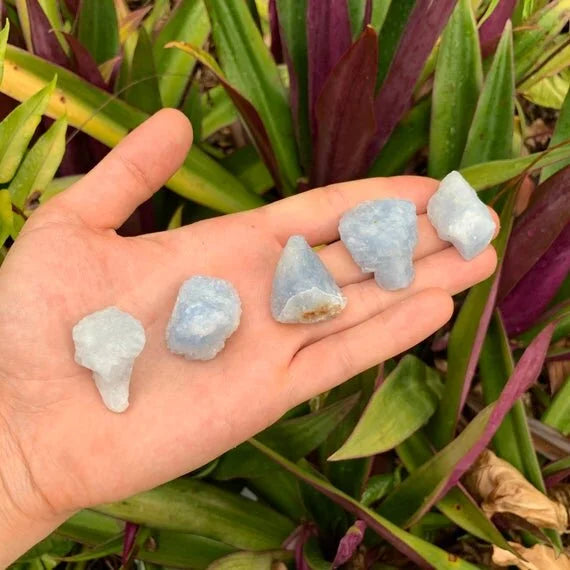Full profile of Grade A Blue Calcite raw ready to ship from Beyond Bohemian