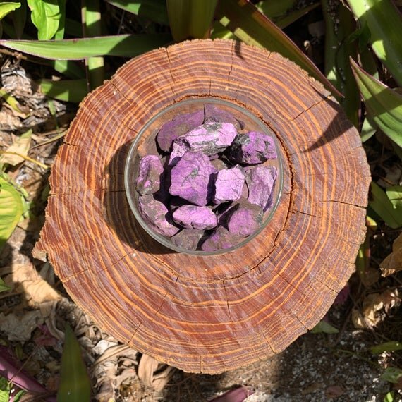 Full profile of Grade A Purpurite raw ready to ship from Beyond Bohemian