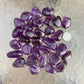 Overhead angle of Amethyst tumbled stone, from Brazil.