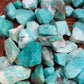 Back view of Grade AA Amazonite raw showing natural surface