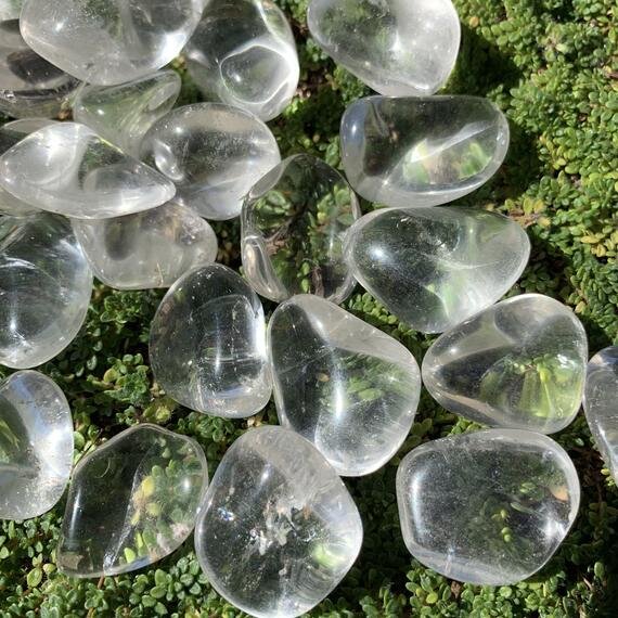 Ethically sourced Grade AAA Clear Quartz tumbled stone from Minas Gerais, Brazil at Beyond Bohemian