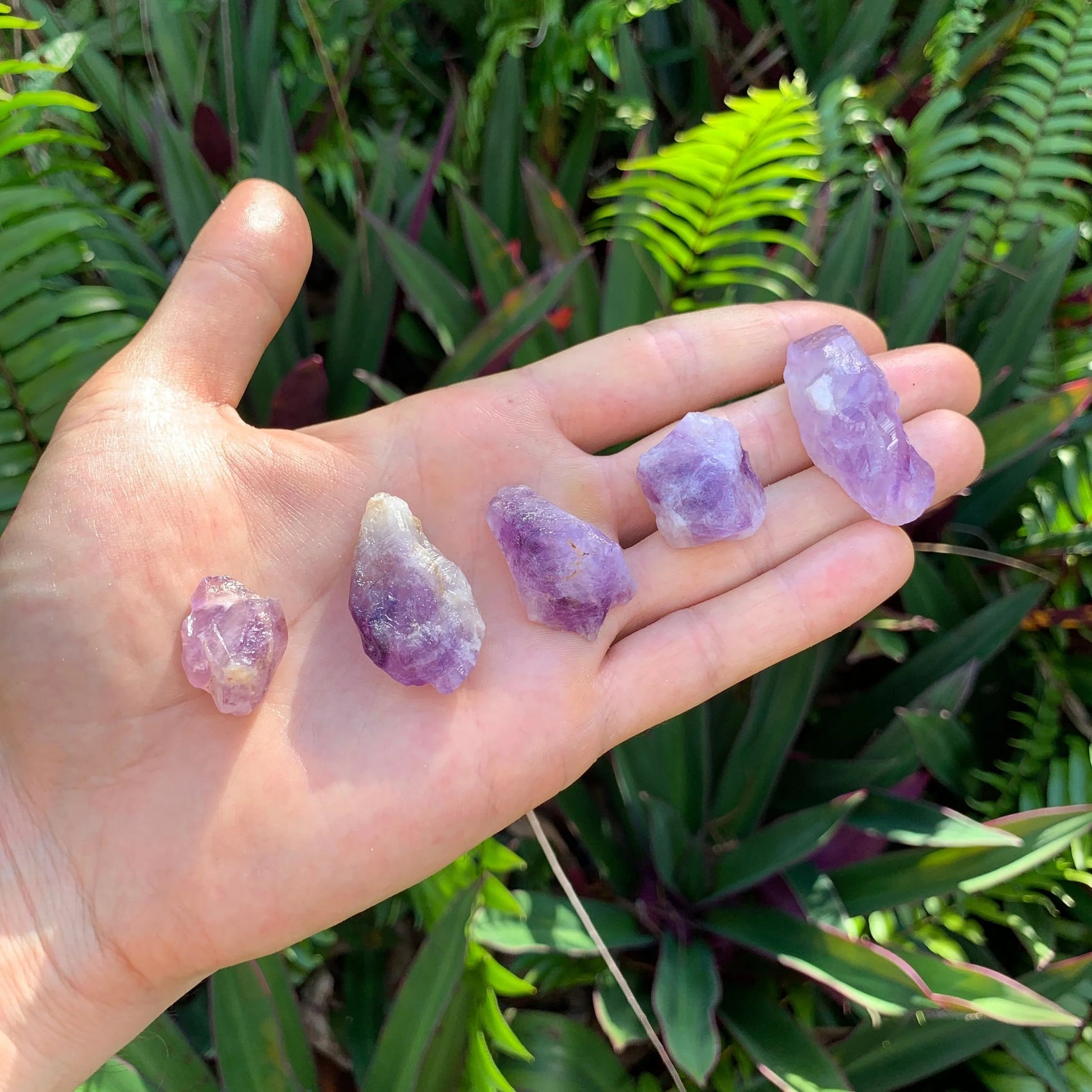 Full profile of Grade AA Amethyst raw ready to ship from Beyond Bohemian