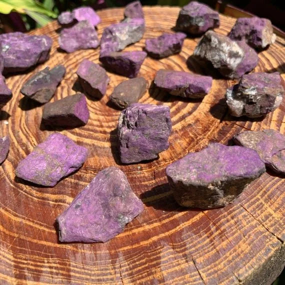 Full profile of Grade A Purpurite raw ready to ship from Beyond Bohemian