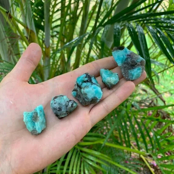 Full profile of Grade AA Amazonite raw ready to ship from Beyond Bohemian