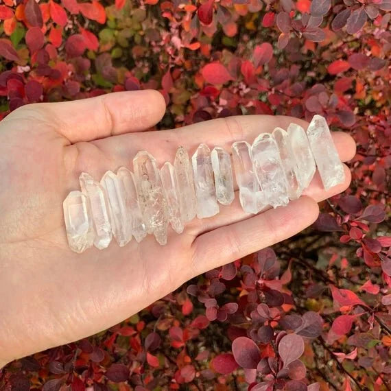 Close-up detail of Grade A Clear Quartz point showing natural clear tones and texture