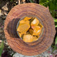 Detail shot of Grade AA Yellow Jasper raw under natural light