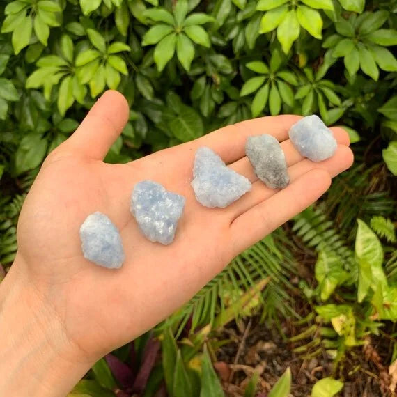 Full profile of Grade A Blue Calcite raw ready to ship from Beyond Bohemian