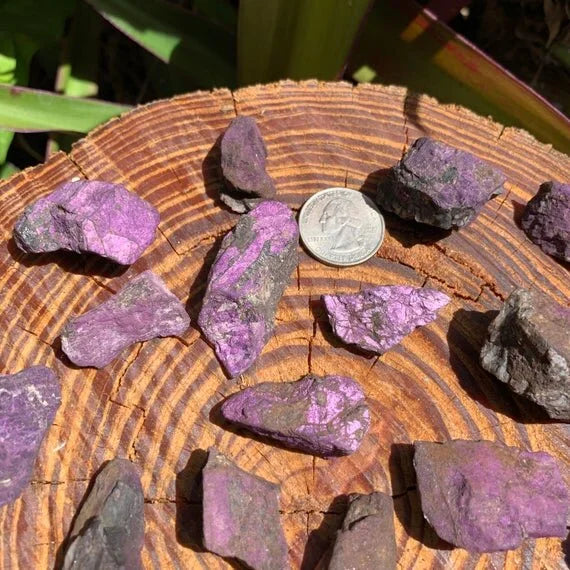 Full profile of Grade A Purpurite raw ready to ship from Beyond Bohemian